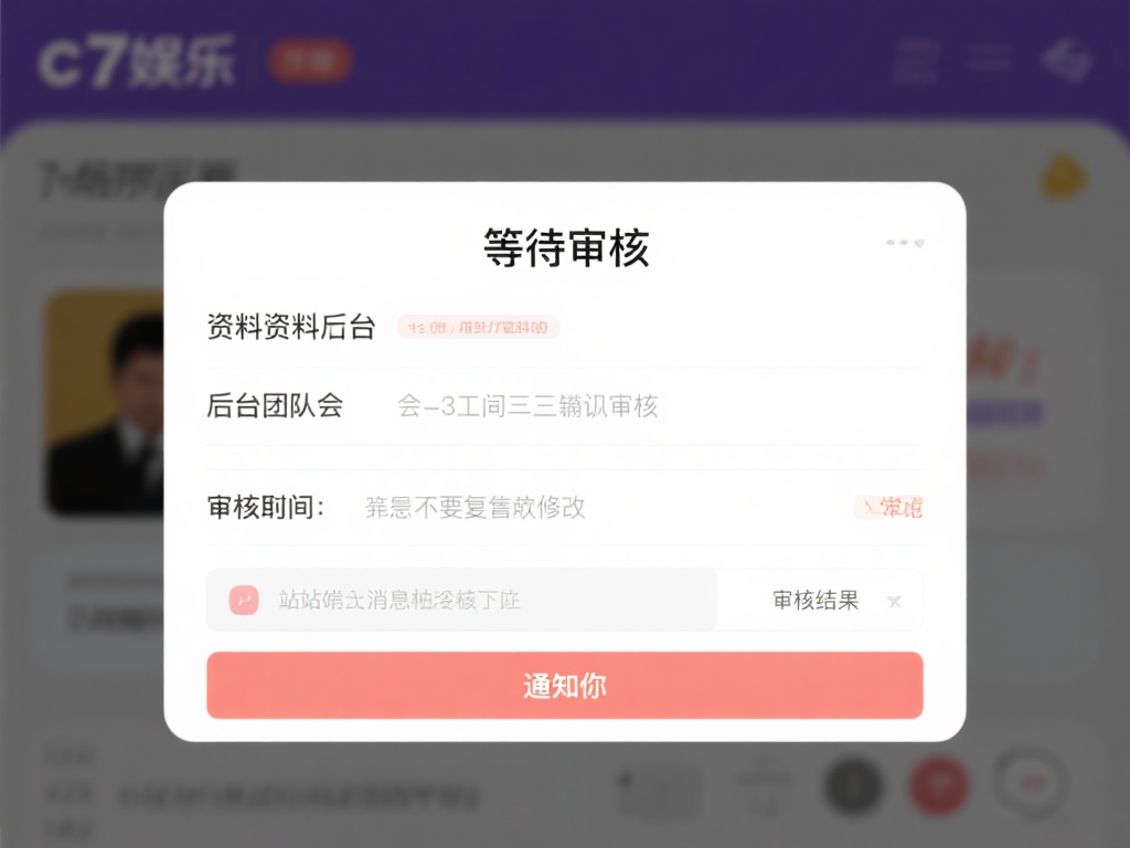 等待审核
提交资料后，c7娱乐的后台团队会在1-